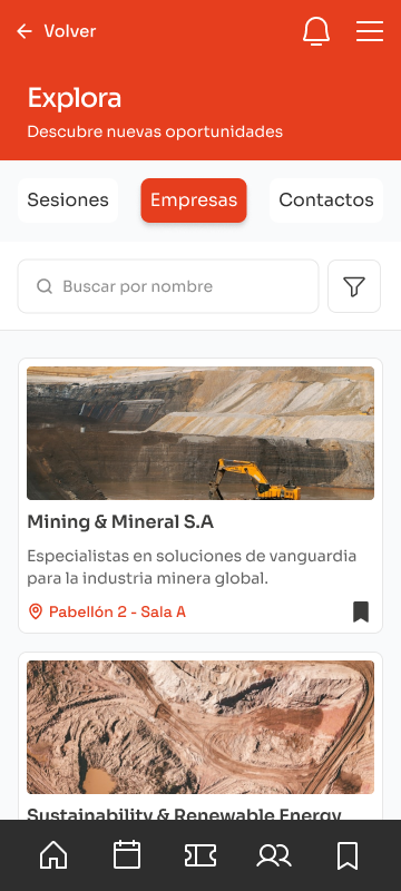 Pantalla de expositores de MMH